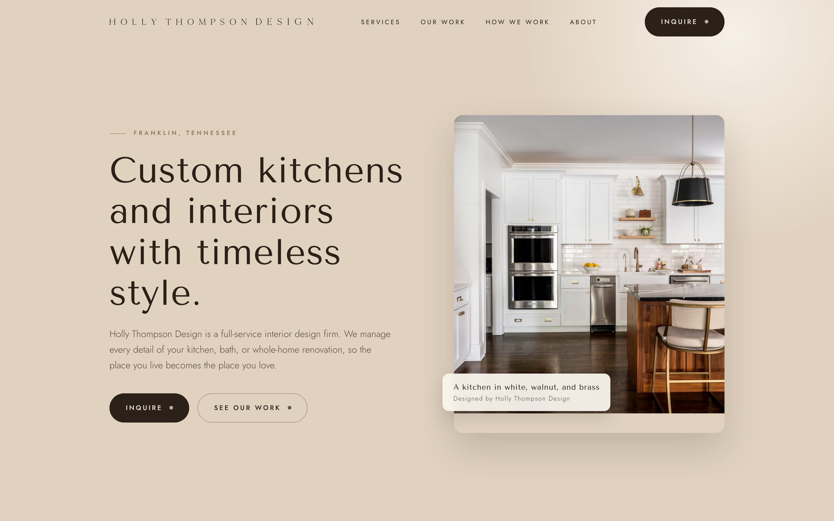 The new Holly Thompson Design homepage concept